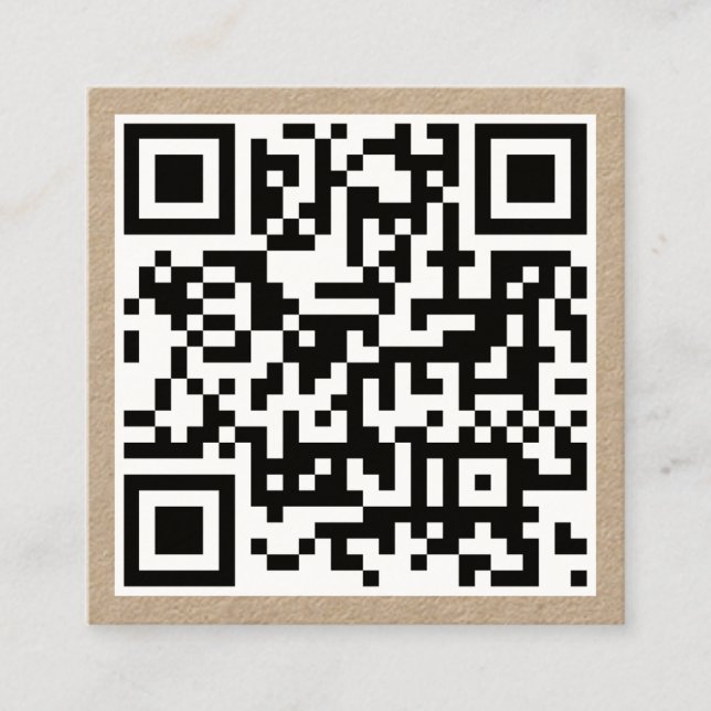 QR-Code Moderne, Minimalistische, scannbare Kraft Quadratische Visitenkarte (Vorderseite)