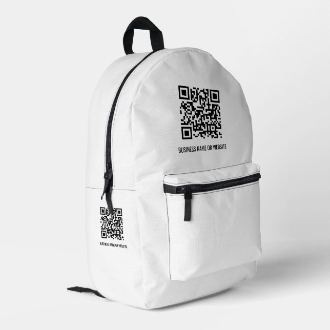 QR-Code Moderne Minimalistische Unternehmensförder Bedruckter Rucksack (Rückseitige Ecke links)