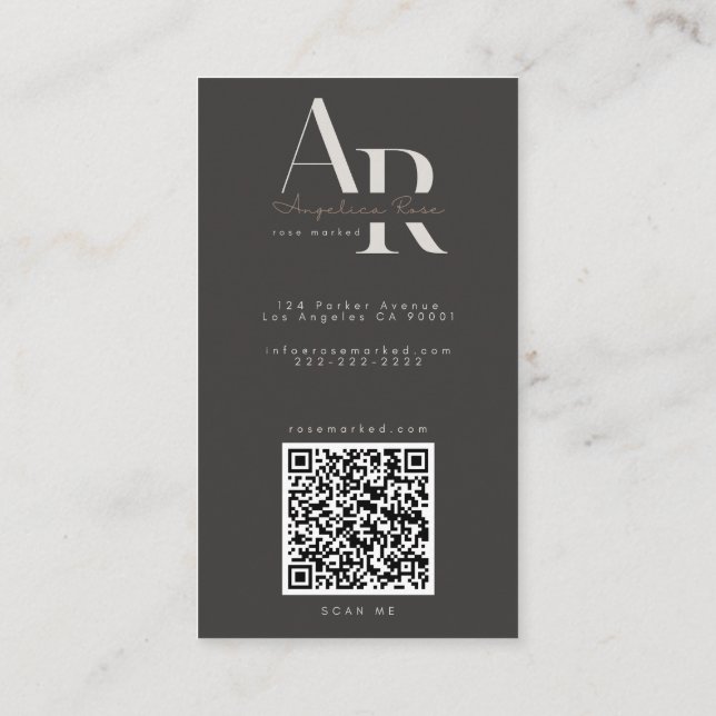 QR-Code Moderne Minimalistische Visitenkarten Visitenkarte (Rückseite)