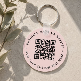 QR-Code   Moderne, rosafarbene Geschäftswelt Schlüsselanhänger