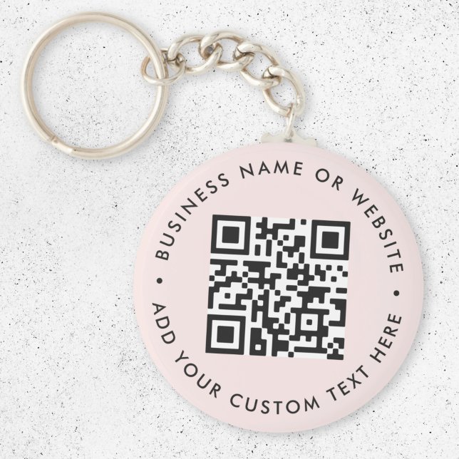 QR-Code | Moderne, rosafarbene Geschäftswelt Schlüsselanhänger (Interactive editable QR code keychains to promote your business, products or services.)