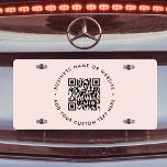 QR-Code | Moderne, rosafarbene Geschäftswelt US Nummernschild<br><div class="desc">Ein einfaches,  benutzerdefiniertes,  rosa QR-Code-Nummernschild in modernem minimalistischem Stil,  das leicht mit QR-Code,  Firmennamen oder Website und benutzerdefiniertem Text aktualisiert werden kann...  #QRcode #licenseplate #business.</div>