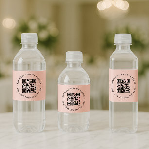 QR-Code Moderne, rosafarbene Geschäftswelt Wasserflaschenetikett