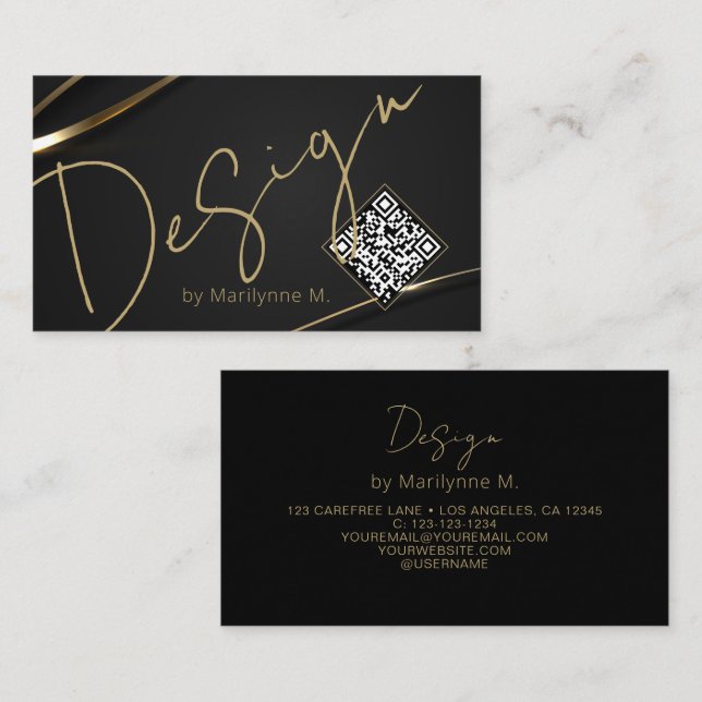 QR Code Moderne schicke Design Business Card Visitenkarte (Vorne/Hinten)
