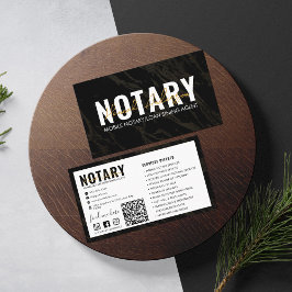 QR-Code | Moderne schwarze Marmormetalle - Notar Visitenkarte