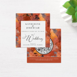 QR Code Moderne Terracotta Boho Hochzeitseinladung