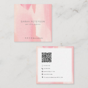 QR-Code Moderne trendige Wasserfarbe Personal Quadratische Visitenkarte