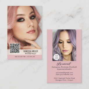 QR Code Moderne Visitenkarten für Makeup-Künstle Visitenkarte