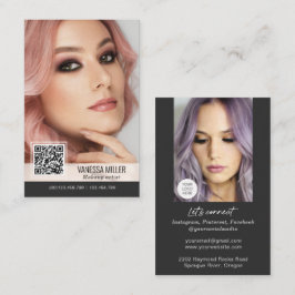 QR Code Moderne Visitenkarten für Makeup-Künstler Visitenkarte
