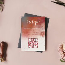 QR Code Moderne Wasserfarbe Terracotta Boho Weddin
