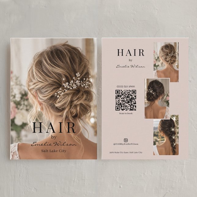 QR-Code Moderner Friseur-Foto Visitenkarte (Von Creator hochgeladen)