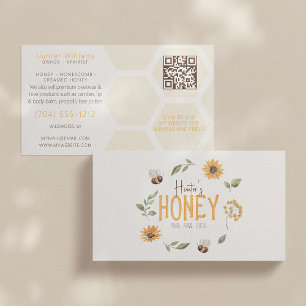QR Code Moderner Honeybeere Wreath Apiarist Beekee Visitenkarte