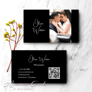 QR-Code Moderner Minimalistischer Schrift Fotograf Visitenkarte