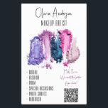 QR Code Moderner Schönheitsschauspieler Makeup Art Flyer<br><div class="desc">Modern Makeup Artist Beauty Swatch Business Collection - Eine saubere und einfache Kollektion von Beauty Business mit Pop von hellen Schattenuhren. Lila, rosa und blaue Augenschattenuhren machen diese Kollektion zu einem idealen Ort für die Schönheit beruflich, die will, sich auf die beste Art und Weise auszuzeichnen. Dieser Flyer hat einen...</div>