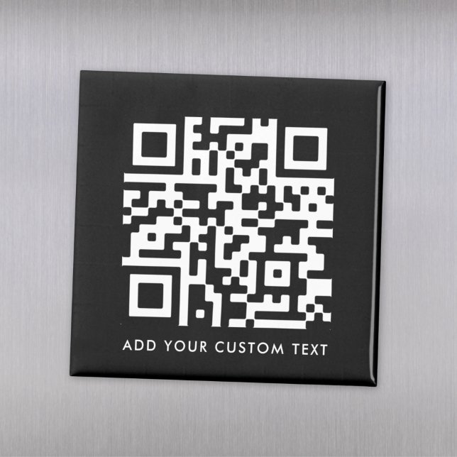 QR-Code | Moderner Schwarzer Benutzerdefinierter T Magnet (Von Creator hochgeladen)