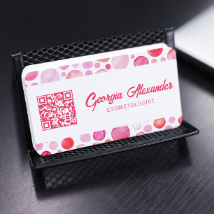 QR Code Moderner, trendiger Abstrakter Kosmetologe Visitenkarte