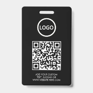 QR-Code Modernes Black Business-Logo Ausweis