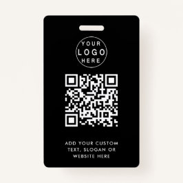 QR-Code | Modernes Black Business-Logo Ausweis