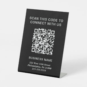 QR-Code Modernes Business Black Sockelschild