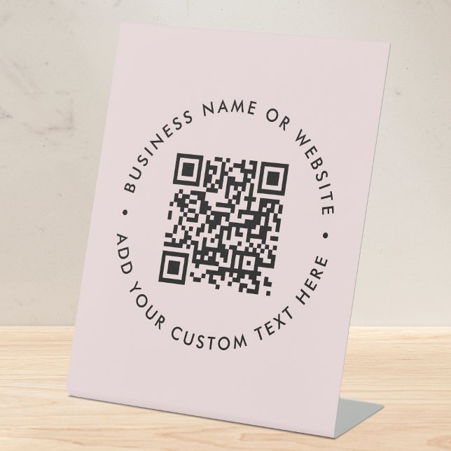 QR-Code | Modernes Business Blink Pink Beruflich Sockelschild (Von Creator hochgeladen)