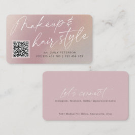 QR Code Modernes Chic Make-up und Frisur Visitenkarte