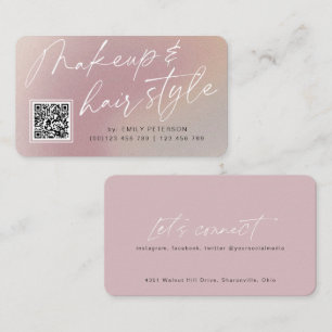 QR Code Modernes Chic Make-up und Frisur Visitenkarte