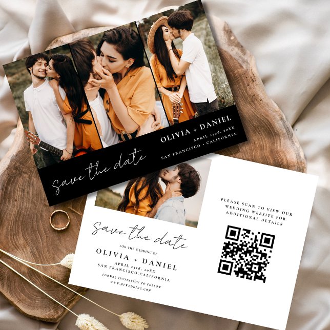 QR Code Modernes Foto Save the Date 4 Elegant (Von Creator hochgeladen)