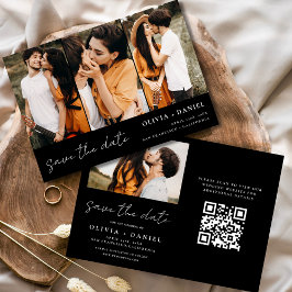 QR Code Modernes Foto Save the Date 4 Elegant