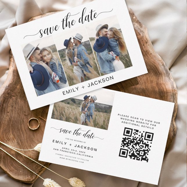 QR Code Modernes Foto Save the Date 4 Elegant (Von Creator hochgeladen)