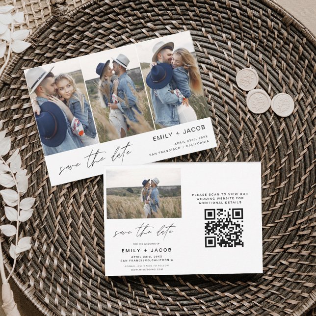 QR Code Modernes Foto Save the Date 4 Elegant (Von Creator hochgeladen)