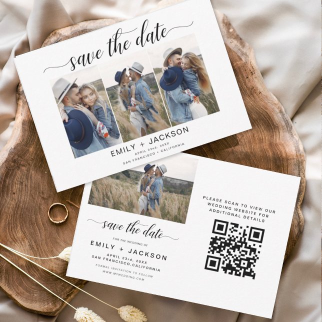 QR Code Modernes Foto Save the Date 4 Elegant (Von Creator hochgeladen)