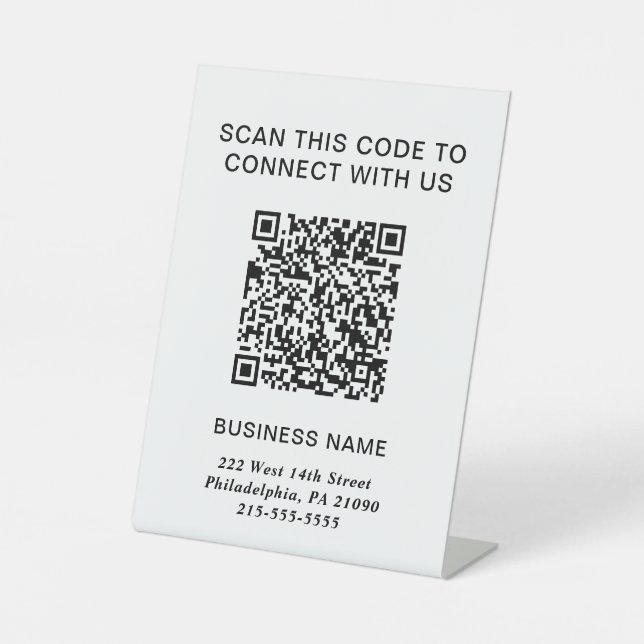 QR-Code Modernes Geschäft Sockelschild (Vorderseite)