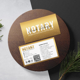 QR-Code | Modernes Gold Mobile Notar Visitenkarte
