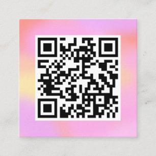 QR-Code Modernes Hübsches Pastell Pink Boho Femini Quadratische Visitenkarte