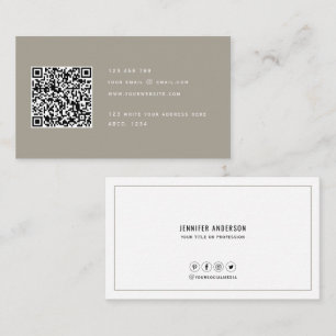 QR-Code Modernes Minimalistisches Elegantes Sauber Visitenkarte