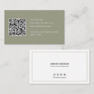 QR-Code Modernes Minimalistisches Elegantes Sauber Visitenkarte