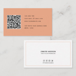 QR-Code Modernes Minimalistisches Elegantes Sauber Visitenkarte