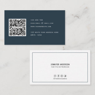 QR-Code Modernes Minimalistisches Elegantes Sauber Visitenkarte