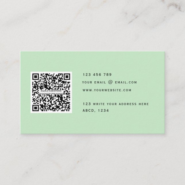 QR-Code Modernes Minimalistisches Elegantes Sauber Visitenkarte (Vorderseite)