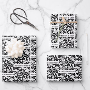 QR-Code Modernes Minimalistisches Geschäft Geschenkpapier Set
