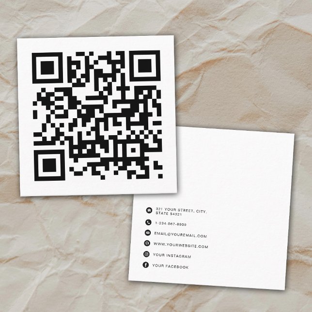 QR-Code Modernes Minimalistisches Geschäft Quadratische Visitenkarte (QR Code Modern Minimalist Business Square Business Card)