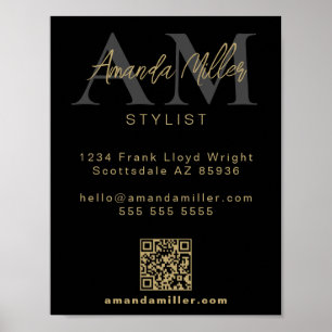 QR-Code Modernes Minimalistisches Monogramm Downlo Poster