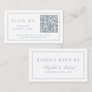 QR-Code Modernes Minimalistisches Monogramm Dusty Begleitkarte
