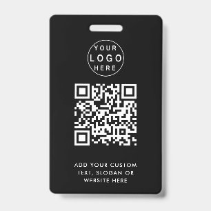 QR-Code   Modernes schwarzes Geschäftslogo-Event Ausweis
