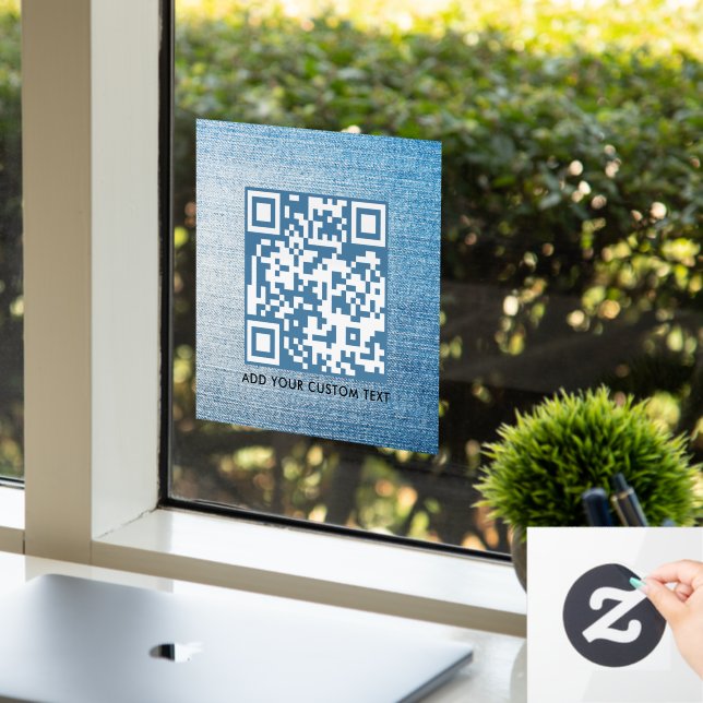 QR-Code | Modernes, stilvolles Scannable Fensteraufkleber (Büro)