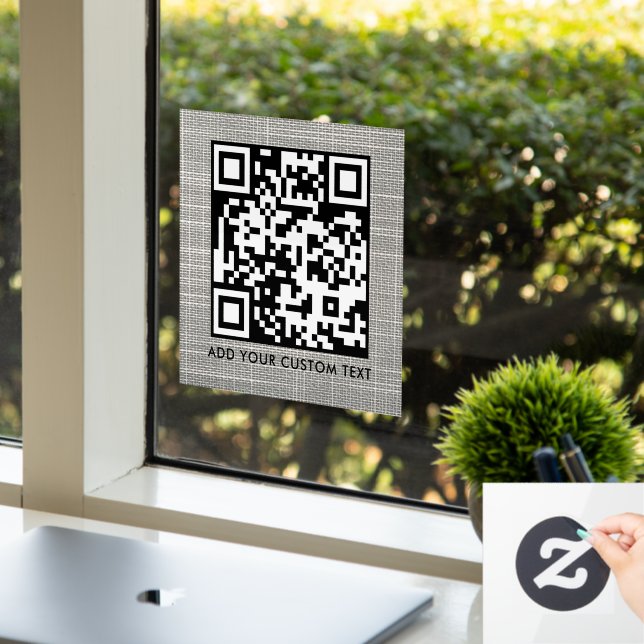QR-Code | Modernes, stilvolles Scannable Fensteraufkleber (Büro)