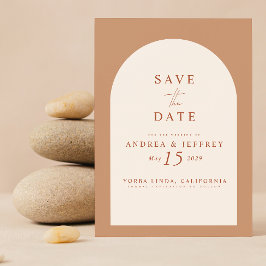 QR-Code Modernes Terracotta-Arch-Foto Save the Dat Save The Date