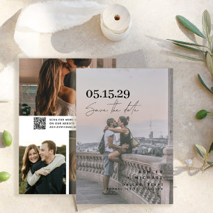 QR Code Modernes Vellum Overlay Script 4 Foto Save The Date