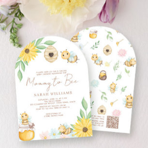 QR Code Mommy to bee Gender Neutral Baby Shower Einladung