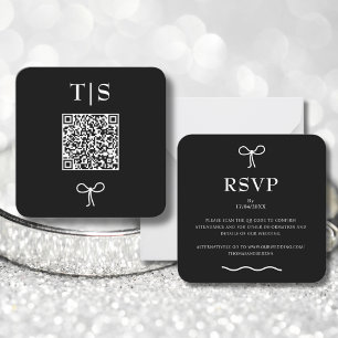 QR Code Monochrome Schwarz-weiße Website Hochzeit Mitteilungskarte